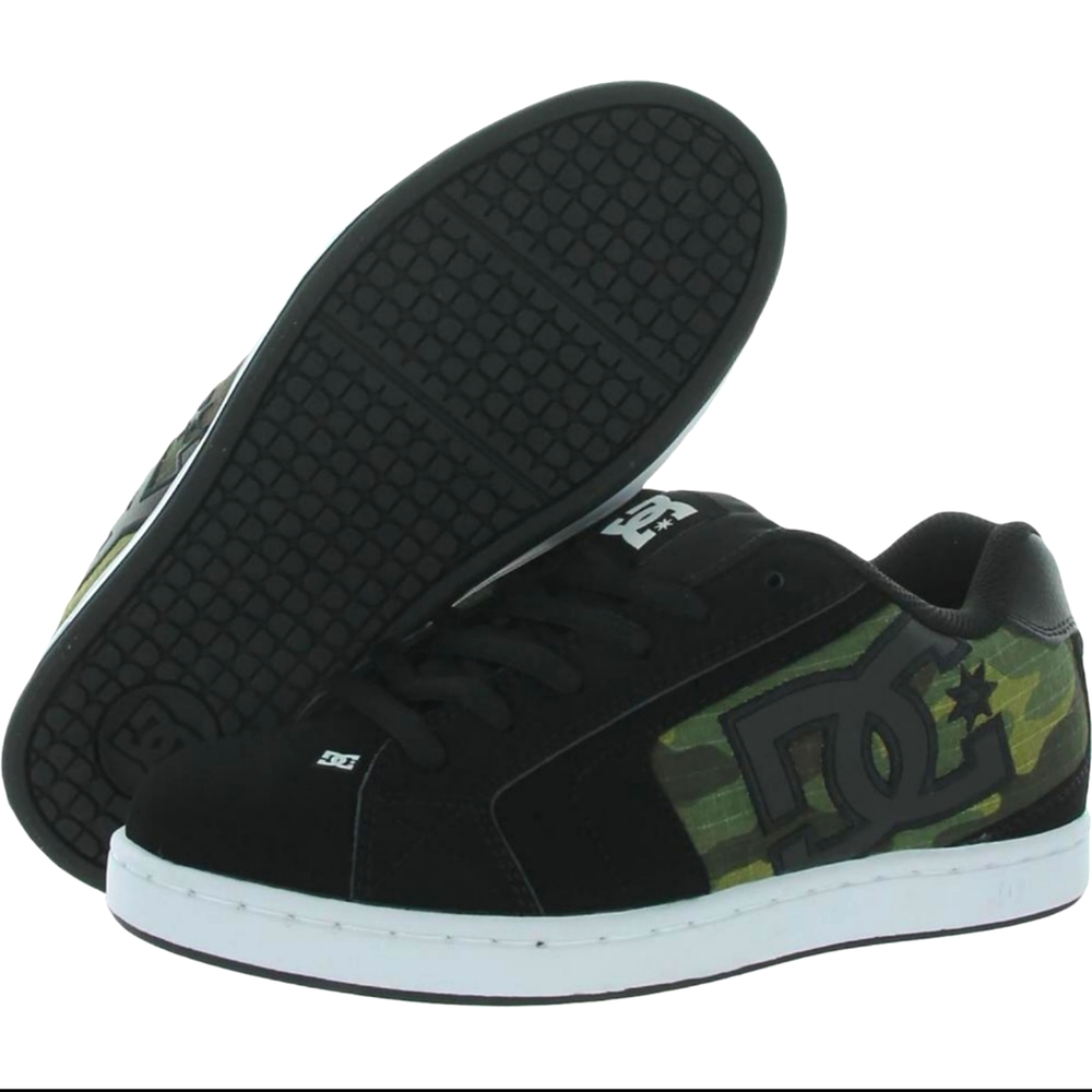NEW DC Shoes Mens Net SE Black Leather Athletic Skateboarding Shoes Sneaker NWOT